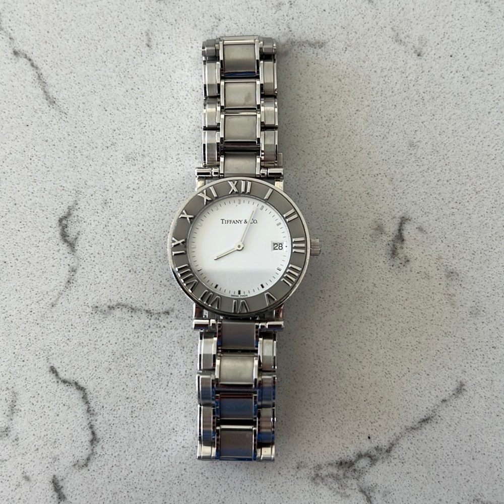 Women’s Tiffany & Co Atlas 100% Authentic classic stainless steel wrist watch